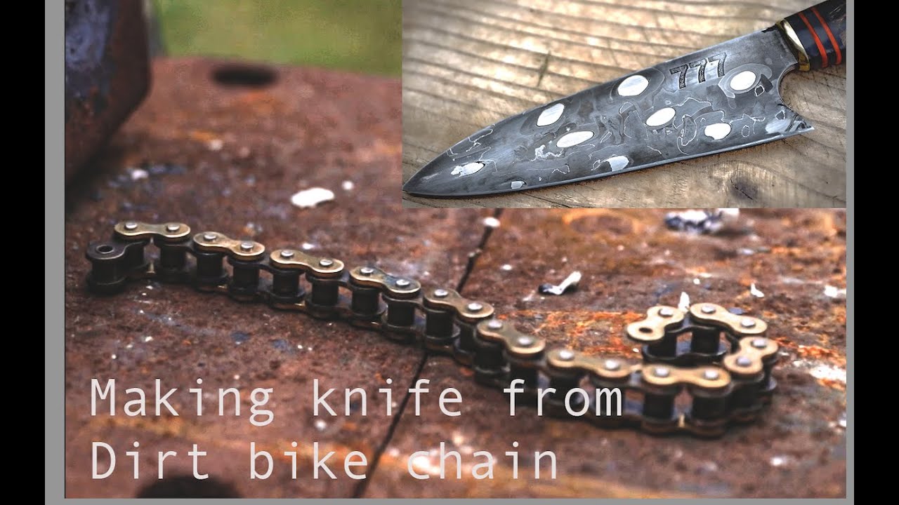 Knife making: knife from dirt bike chain #knives #knifemaking