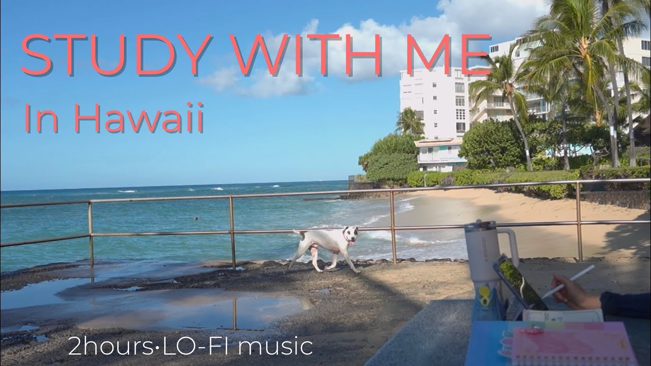 Study With Me in Hawaii 🌊 | 2 Hours Lofi Music Only | Deep Focus (No Talking) | Sunrise to Sunset 