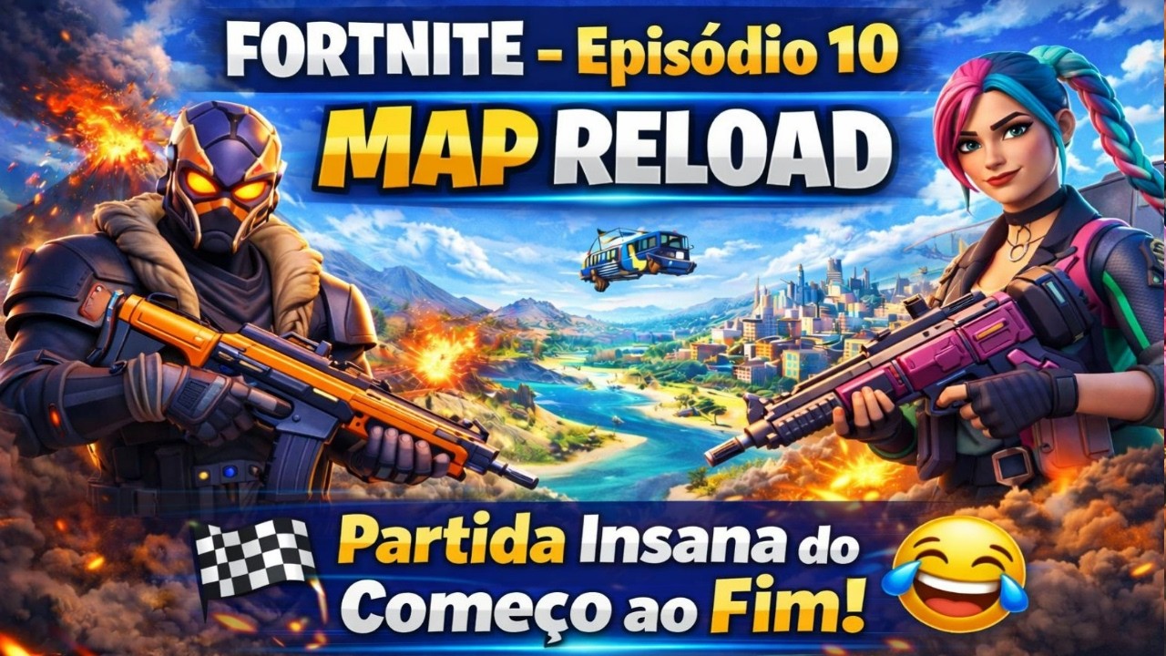 FORTNITE – Episódio 10 | MAP RELOAD - SPartida Insana do Começo ao Fim!
