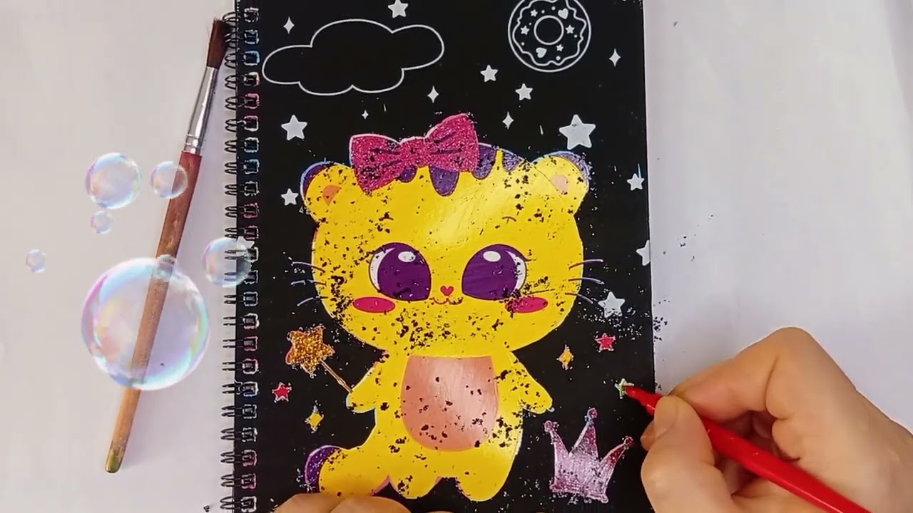 The Cat Is A Sorceress🐱#drawing #artist #coloringbook #cat #titorial 
