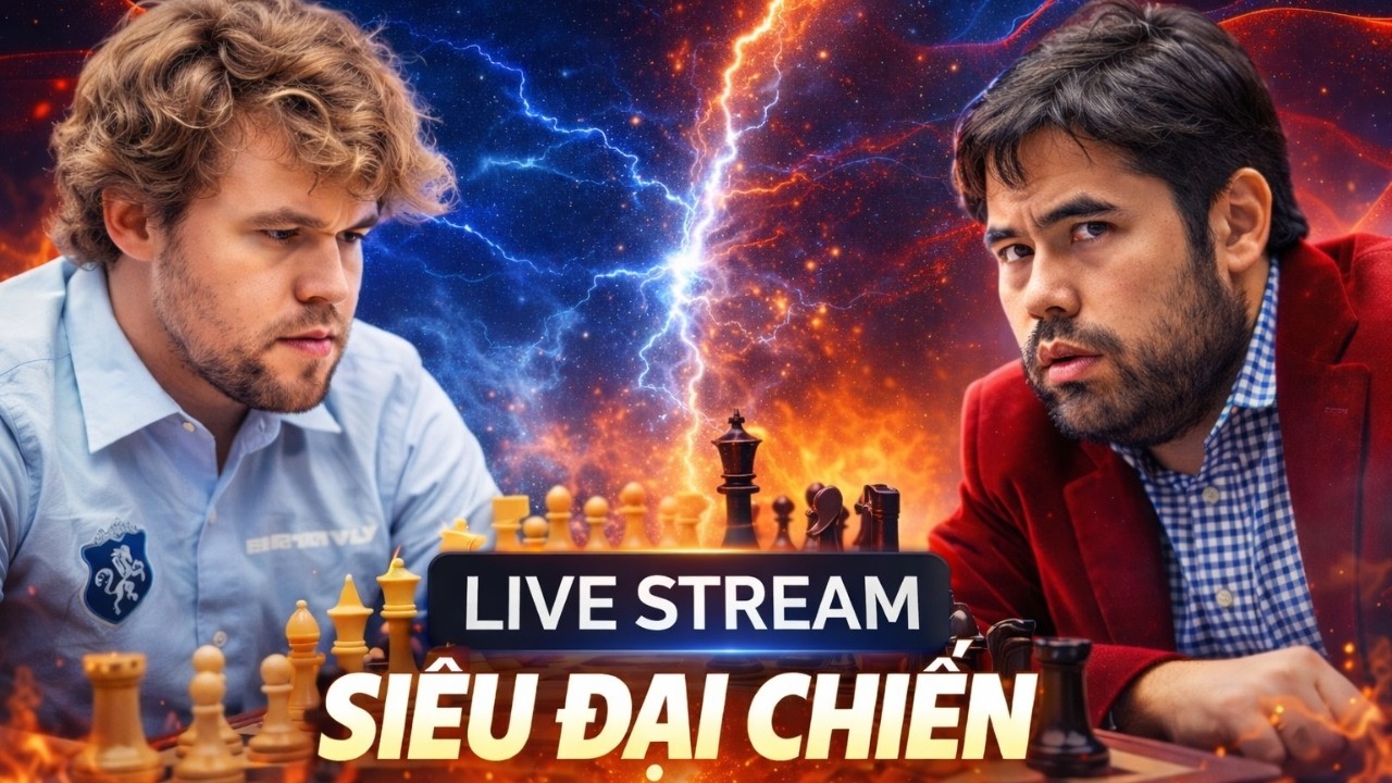 🔴 LIVE: CARLSEN vs HIKARU – Siêu đại chiến!