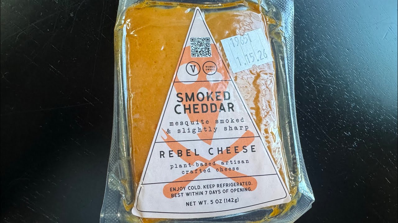 Rebel Cheese Sharp Cheddar #rebelcheese #vegancheddar #vegancheese #veganfoodtastetest 