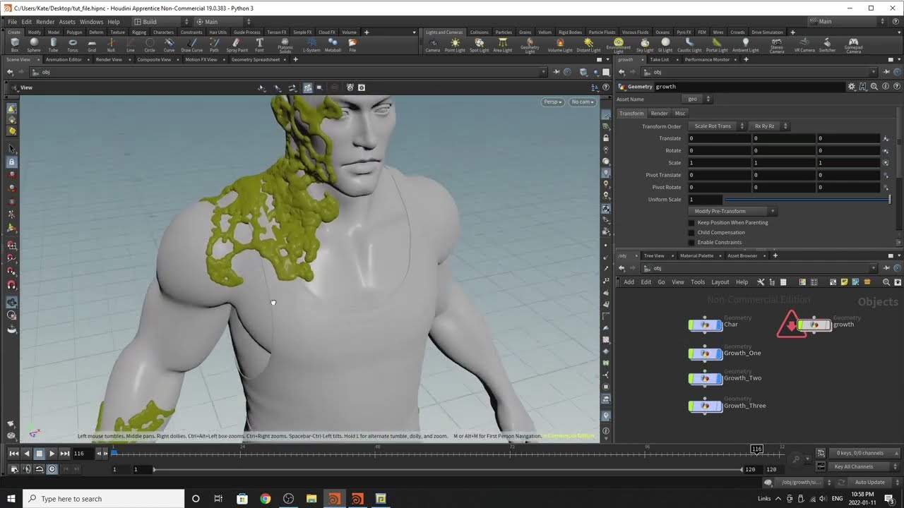 Creating Growth Effects with The Pyro Source Spread || Houdini Tutorial