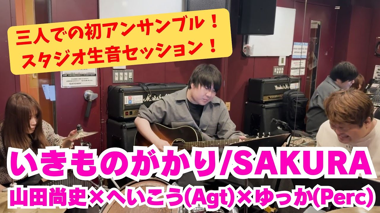 【いきものがかり歌ってみた】山田尚史×へいこう×ゆっか / SAKURA【原曲−1キー】#歌ってみた 