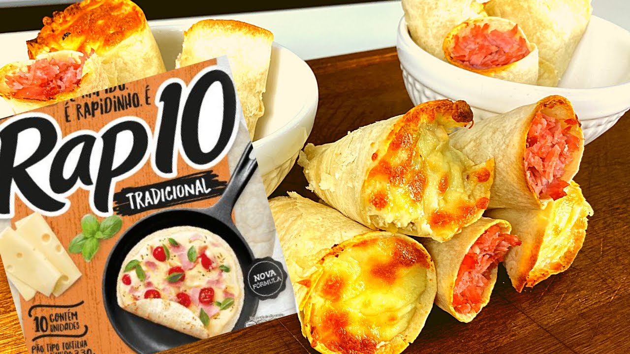 CONES DE RAP10 COM RECHEIO DE FRANGO E RICOTA Lanche Fácil