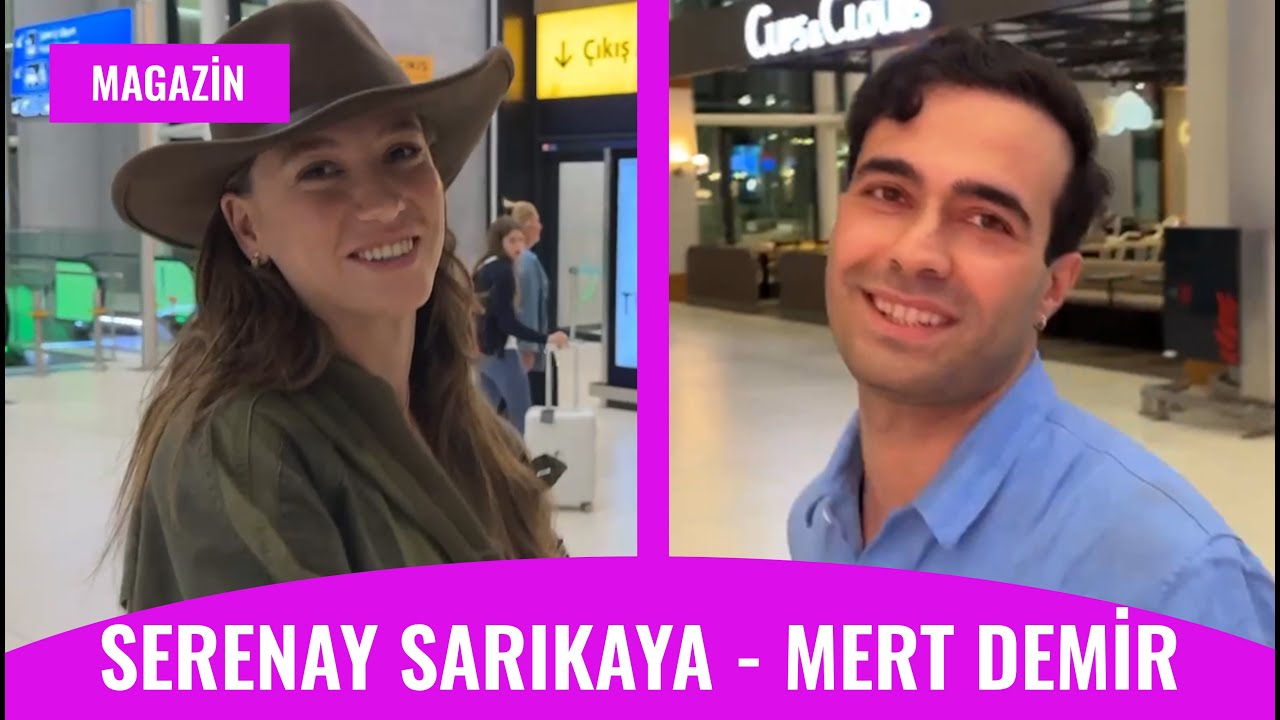 Serenay Sarıkaya ve Mert Demir Çıktıkları Tatil Dönüşü Havalimanında Görüntülendi! 'AŞK..'