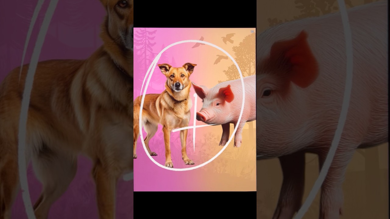 Dog 🐕 mixing with Pig 🐖- Cute and Funny hybrid animal #cuteanimals #mixinganimals #dog #pig