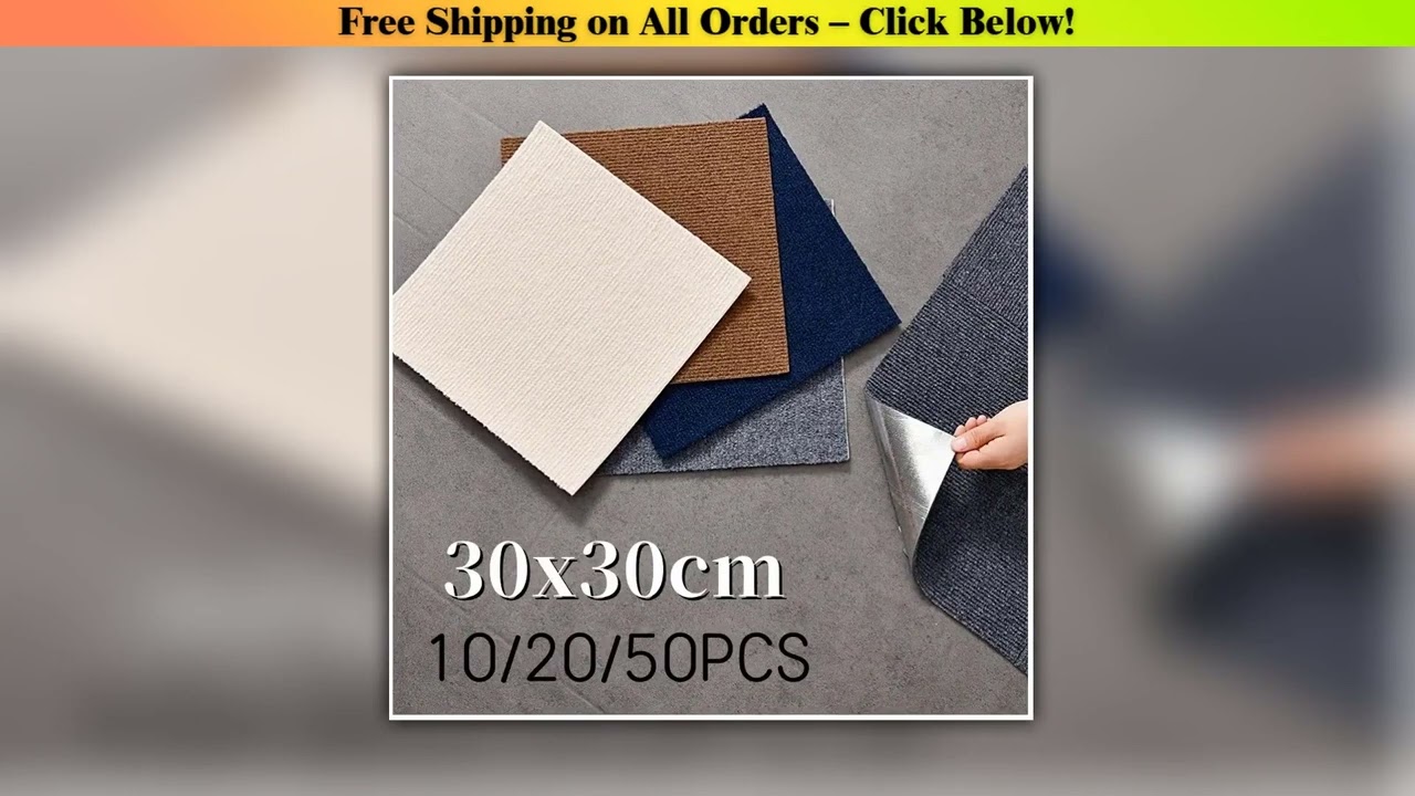 50PCS Self-adhesive Carpet Square 30x30cm Peel Stick Removable Sticker Floor Mats for DIY Home