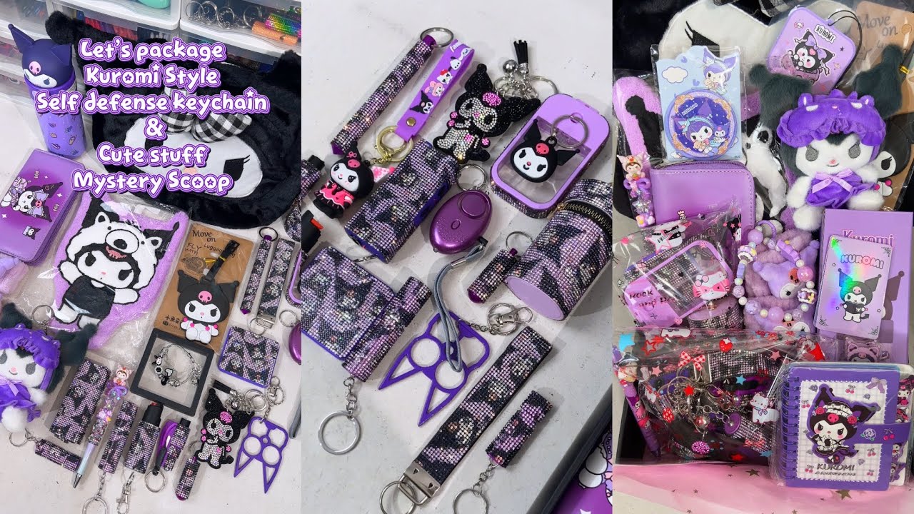 Cute kuromi 💜#selfdefensekeychain #asmr #safetykeychains #mysteryscoop #linkinbio #smallbusiness 