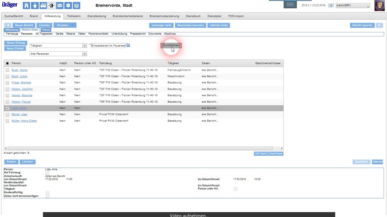 Einsatzbereichte schreiben
