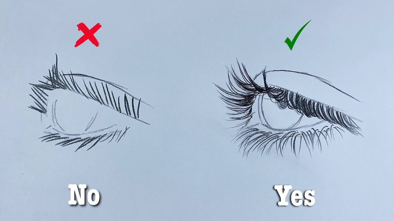 تعلم رسم الرموش كالمحترفين  بطريقه مبسطه