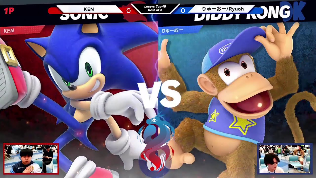 九龍#12 with篝火 Losers Top 48 - KEN(ソニック) vs りゅーおー(ディディーコング) - スマブラSP埼玉大会