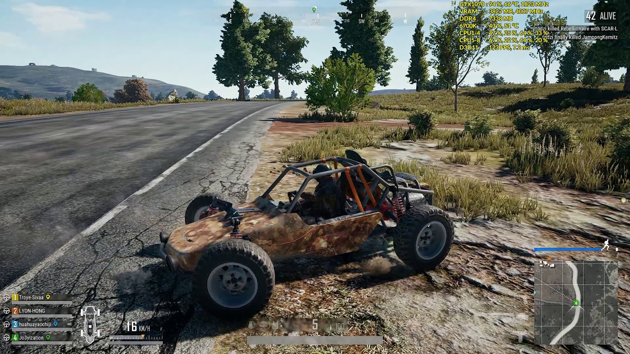 PUBG - 15th Dec 2017 - GTX 1070 + i7-6700k 1080p 144fps 144hz FPS TEST