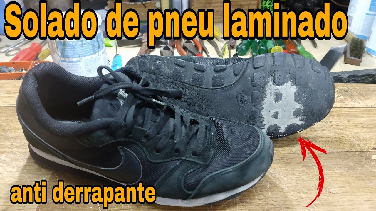 Como colocar solado de pneu, anti derrapante, muito durável para trabalhar.