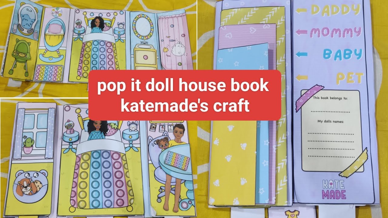 Pop it doll house book printable crafts 🫶😘🫶#craftideas #diy #printables #katemade