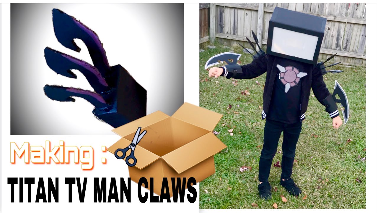 How to make a Titan tv man claws costume out of cardboard #titantvman #skibiditoilet