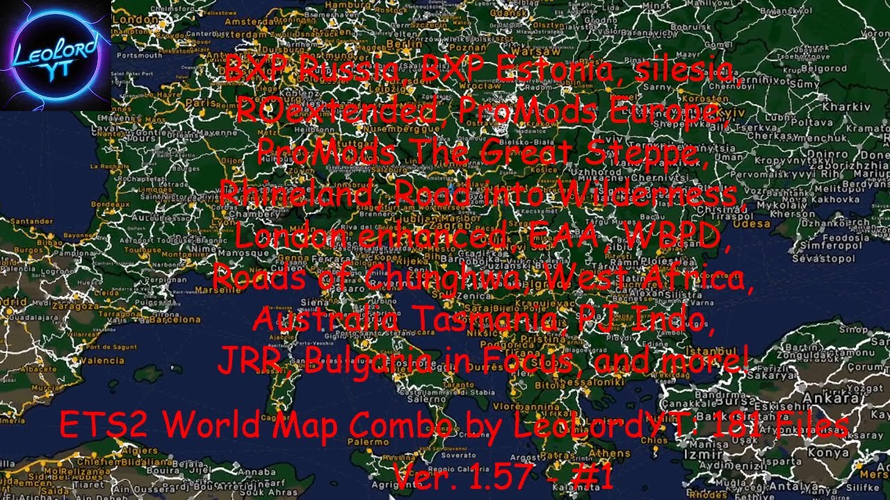 Euro Truck Simulator 2 World Map Combo for 1.57 #1 - by LeoLordYT