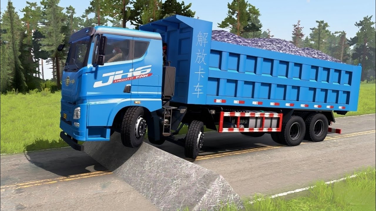 Mods Truck vs Extreme Speed Breaker Challenge! Driver Skills Gameplay! #mudrunner #snowrunner #truck