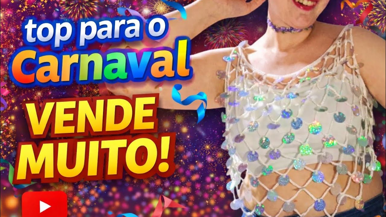 SUPER FÁCIL-VENDE MUITO  top em crochê com lantejoulas para o réveillon final do ano e ano novo 