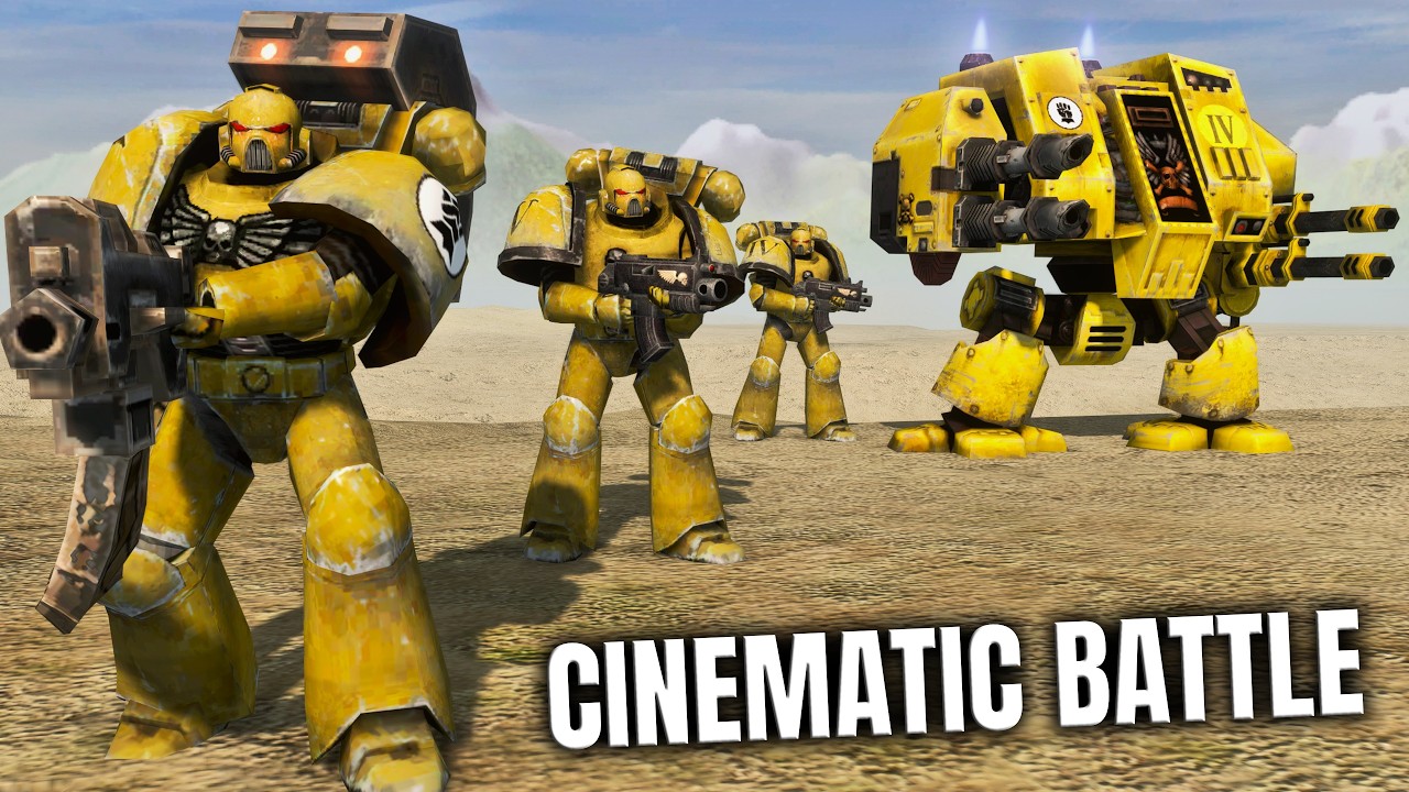LAST STAND: 50 Space Marines vs 3000 CHAOS Cultists - Men of War: Warhammer 40k Mod (4K, Cinematic)
