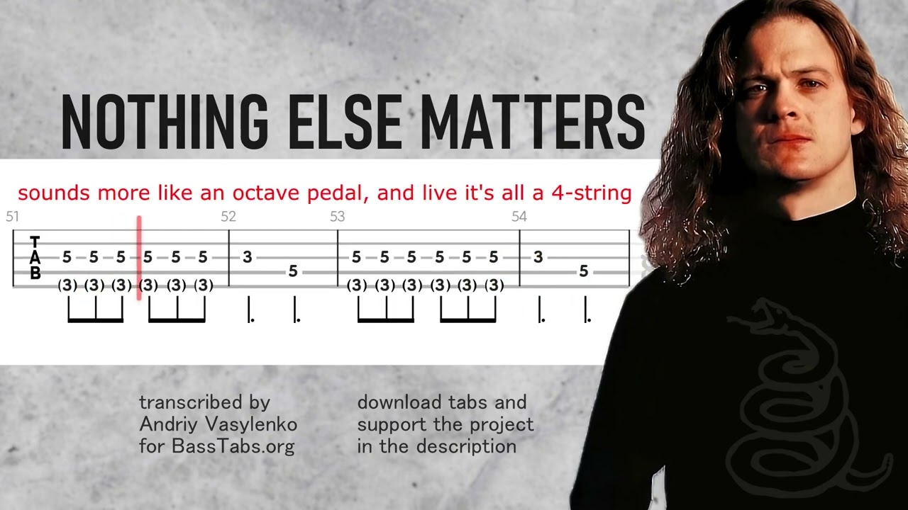 Metallica Nothing Else Matters ISOLATED BASS + TABS