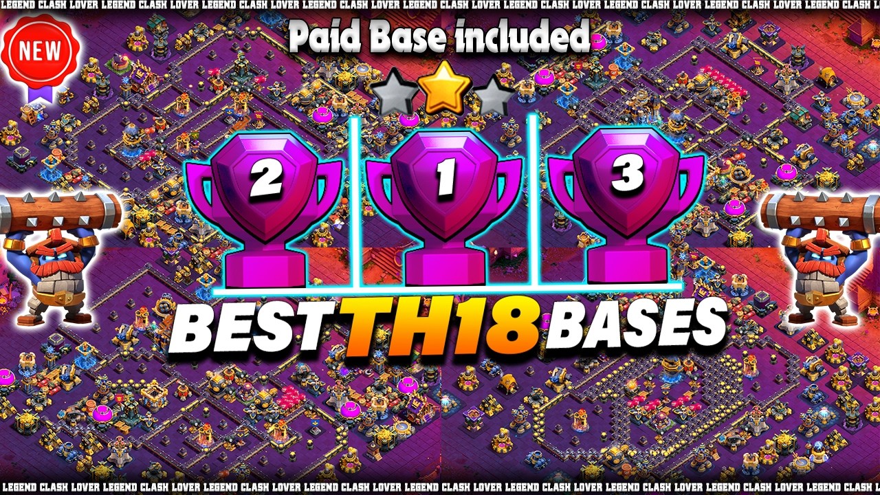 BEST TH18 WAR BASES 2026 🏆 Anti 1 Star Legend Bases | Rank #1, #2 & #3 TH18 Base Links