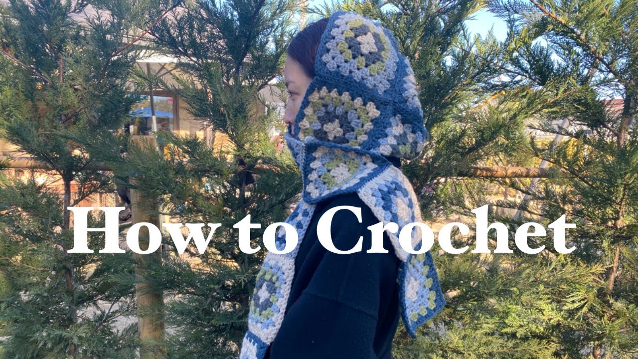 【かぎ針編み】バラクラバ風フード付きマフラーの作り方/How to crochet