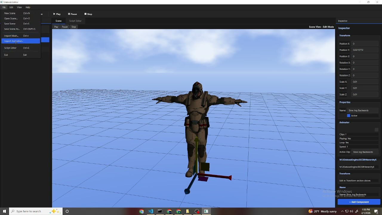 DabozzEngine - Animation State Machine & Blend System Test