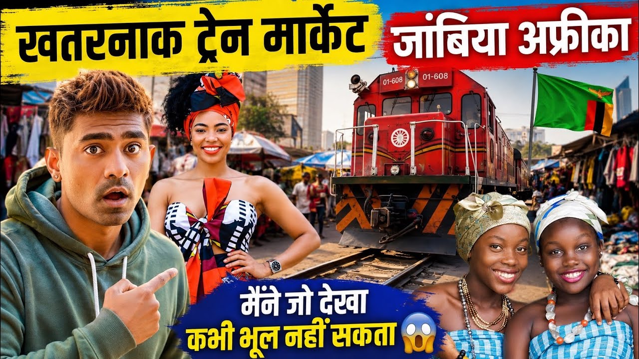 दुनिया का सबसे अनोखा मार्केट ! The Craziest Train Market In Africa : Zambia 🇿🇲