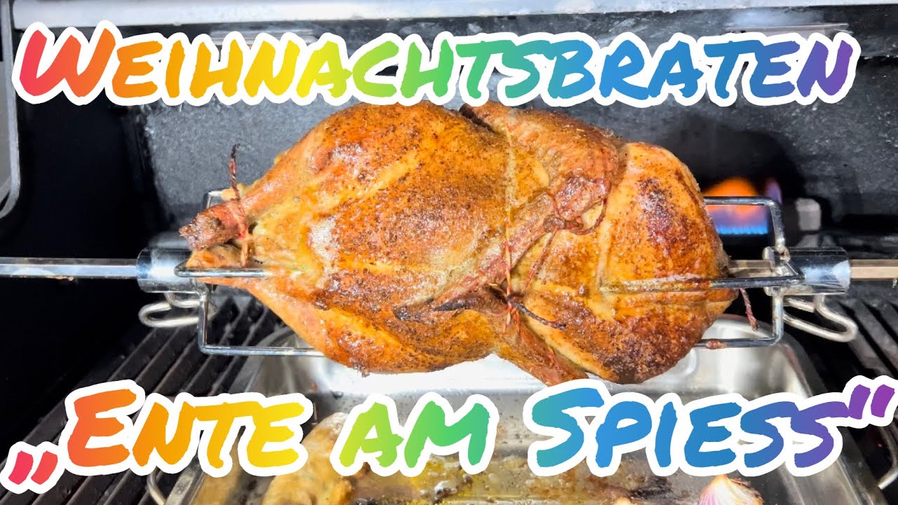 83. Weihnachtsbraten „Ente am Spieß“ mit Laugenbrezel Bacon Knödel