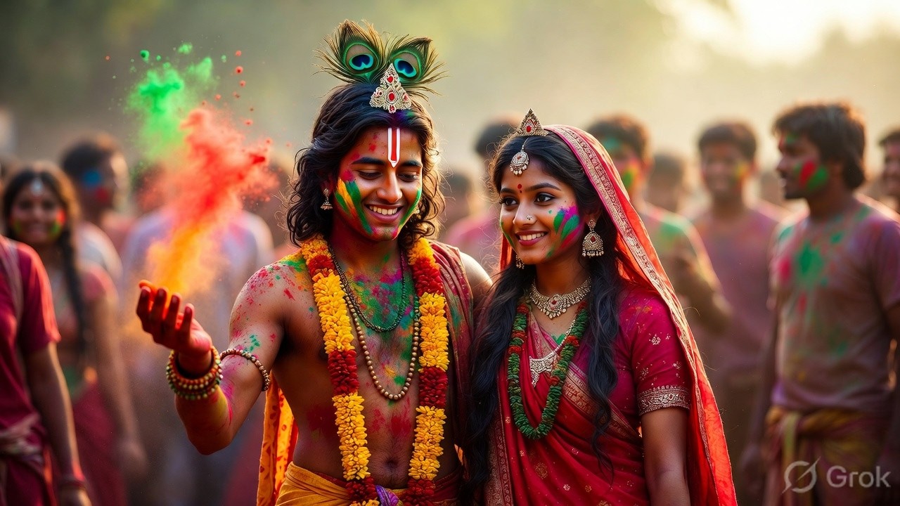 होली के रंग राधा कृष्णा के संग