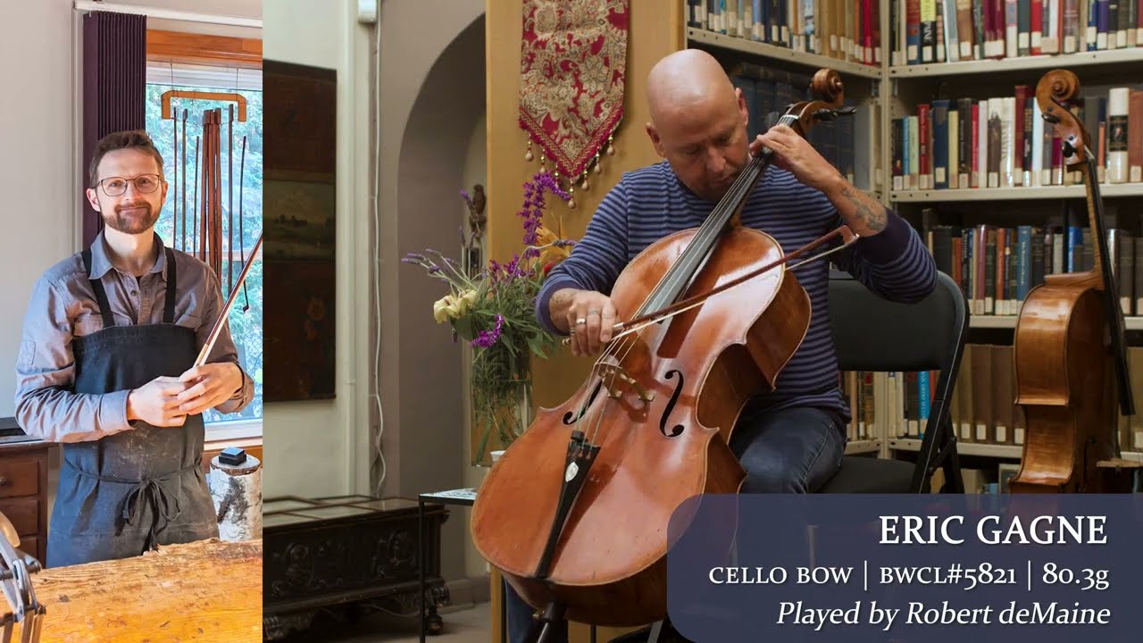 (SOLD) Eric Gagne cello bow / Robert deMaine / at the Metzler Violin Shop