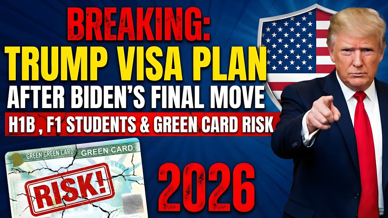 BREAKING: Trump Visa Plan After Biden’s Final Move | H1B, F1 Students & Green Card Risk 2026