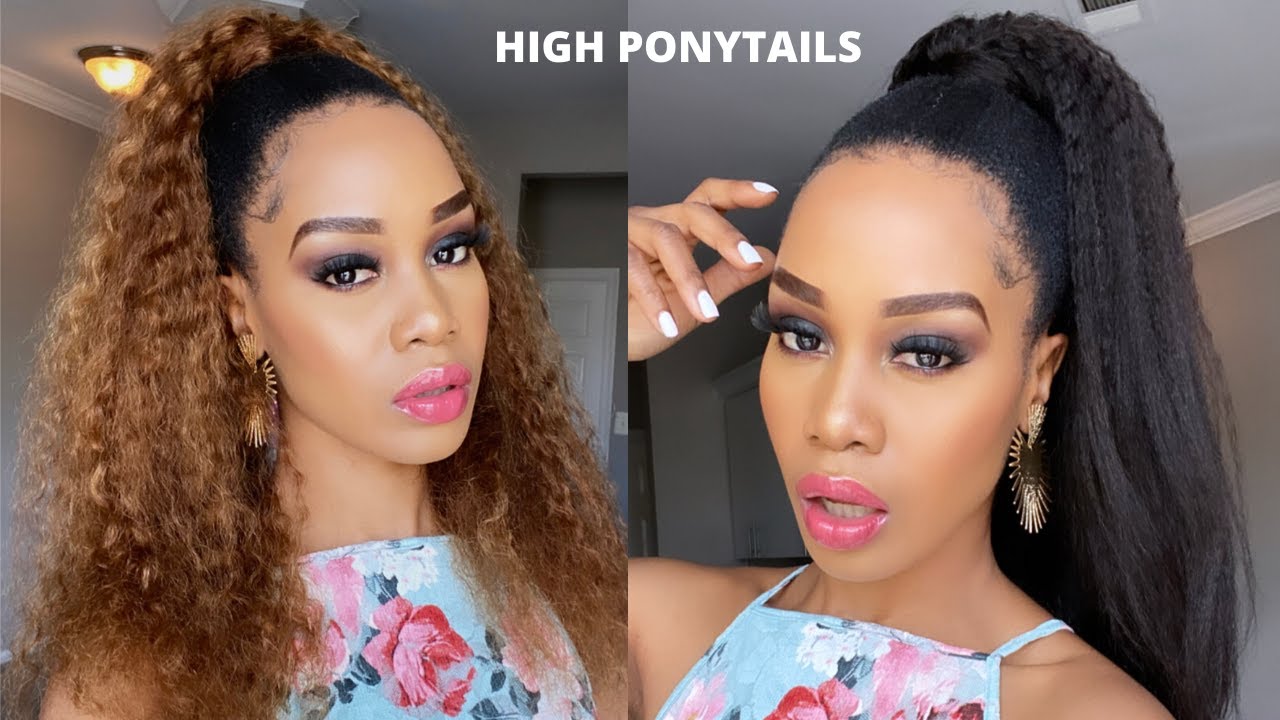 BOMBSHELL HIGH PONYTAILS /Kinky n' Curly Human HAIR Drawstring /RPGSHOW