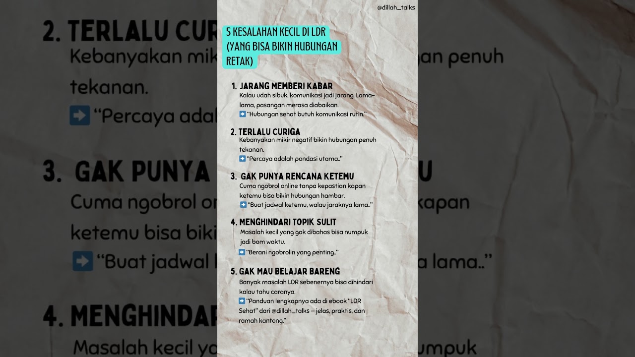 5 Kesalahan LDR (yang bikin hubungan retak) 