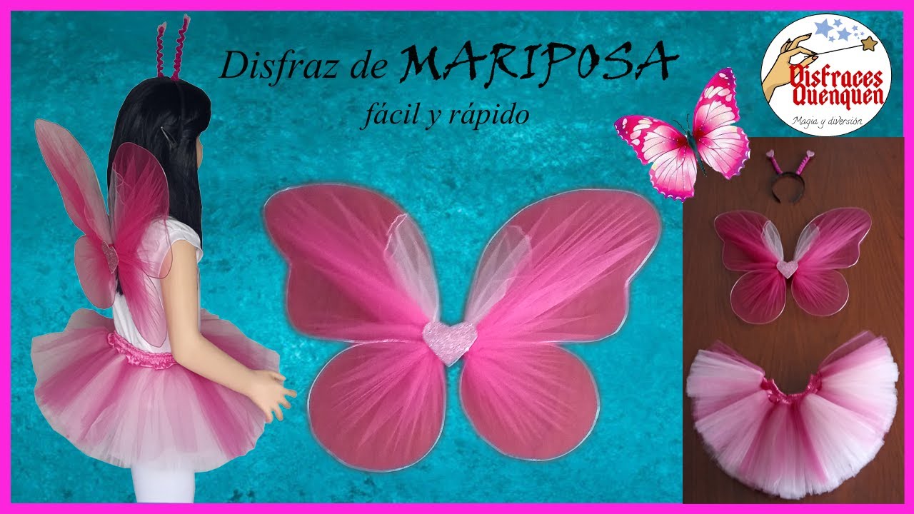 DIY. Como hacer DISFRAZ de MARIPOSA 🦋 para niña  con tutu fácil y rápido paso a paso.