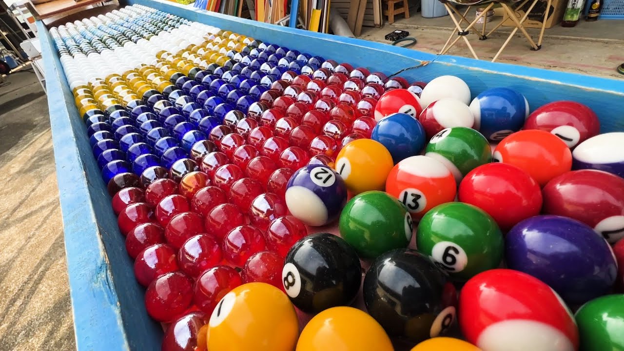 Marble Run Rainbow Art Jewelry Box ☆ The beauty of glass balls and the contrast of billiard balls