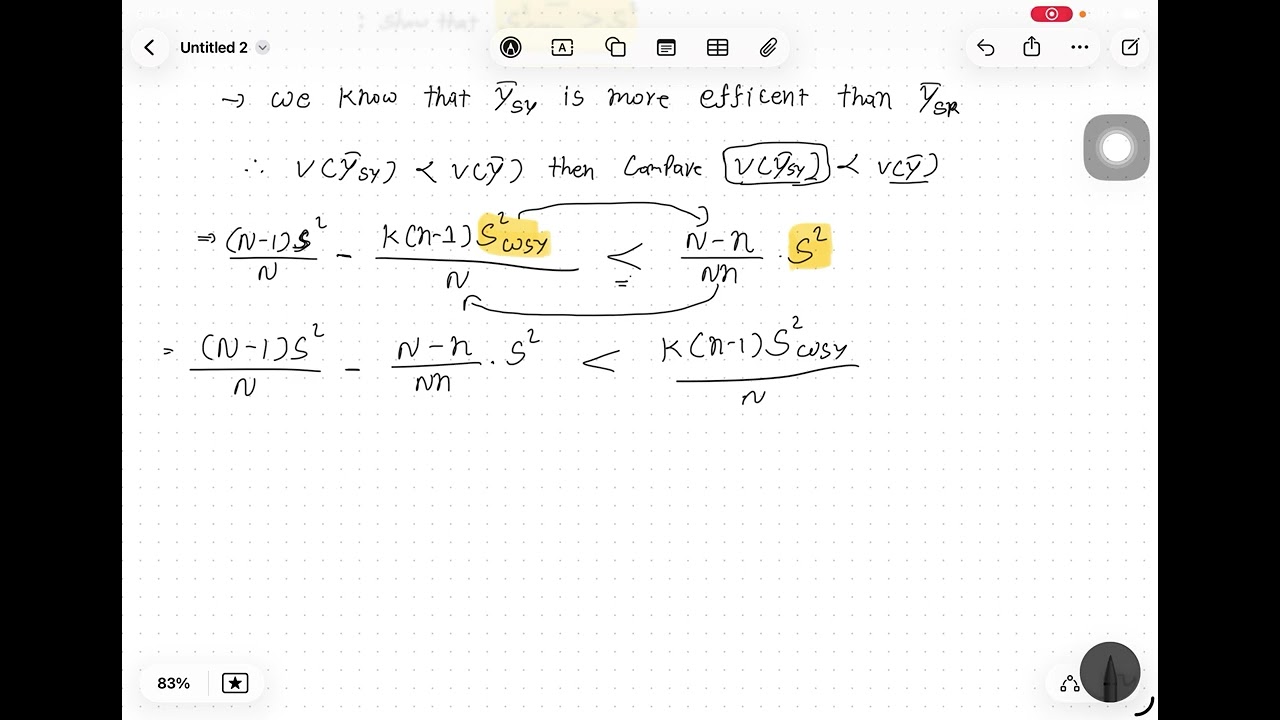 Theorem  no: 4- efficiency of systematic sampling over simple random sampling ￼