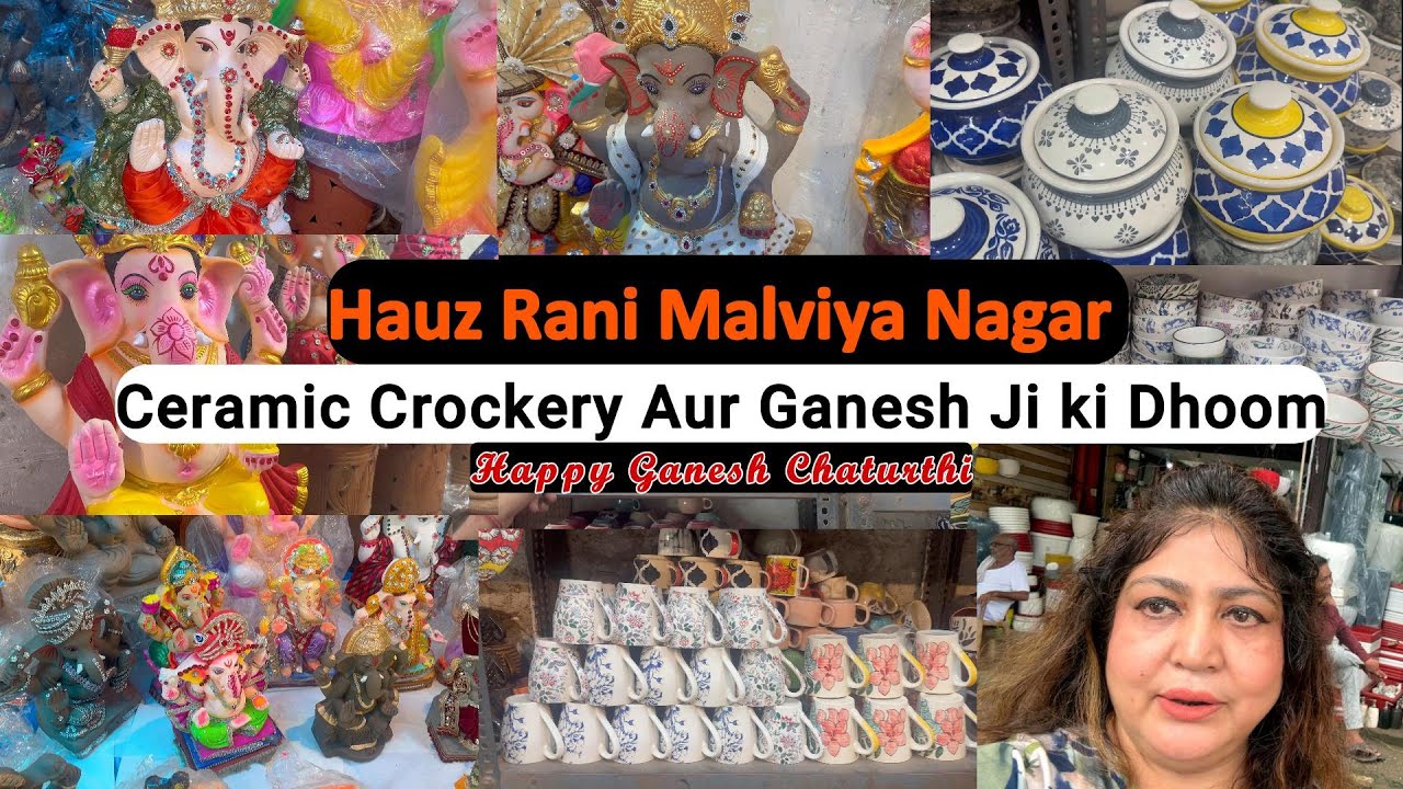 Hauz Rani Malviya Nagar | Ganapati Murti & Ceramic Crockery Banjara Market | Latest Collection 2025