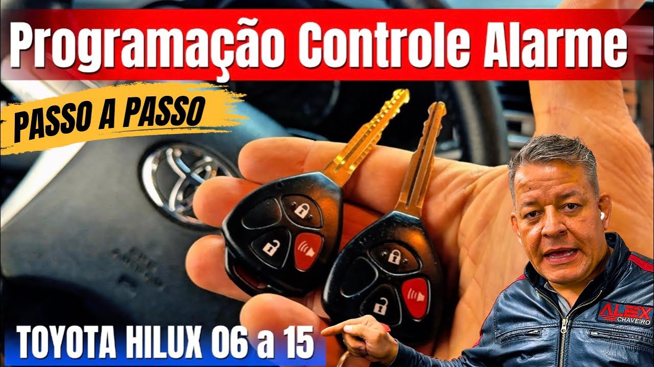 Programação de Controle Alarme Toyota Hilux 2006 a 2015 Passo a Passo