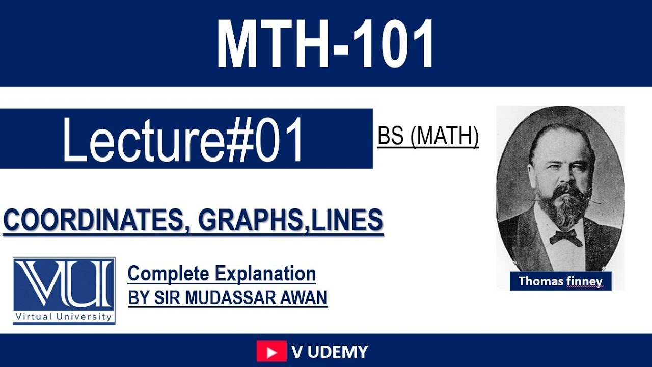 MTH 101 | Lecture 01 | Coordinates Graphs Lines | BS Maths | VU