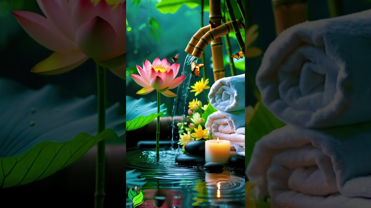 🌸 Serene Spa Music with Lotus & Bamboo Water Sounds  #meditationmusic #relaxing #soothingrelax