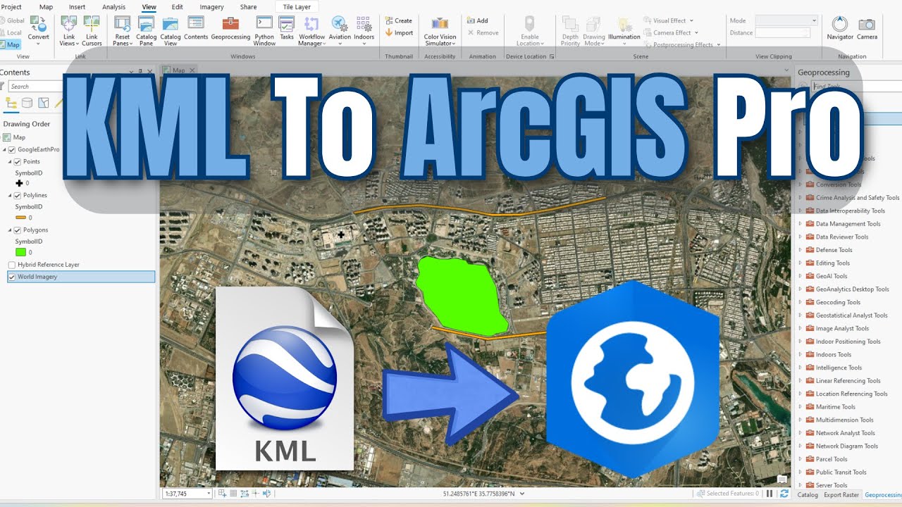 Как конвертировать файлы KML (Google Earth) в ArcGIS Pro