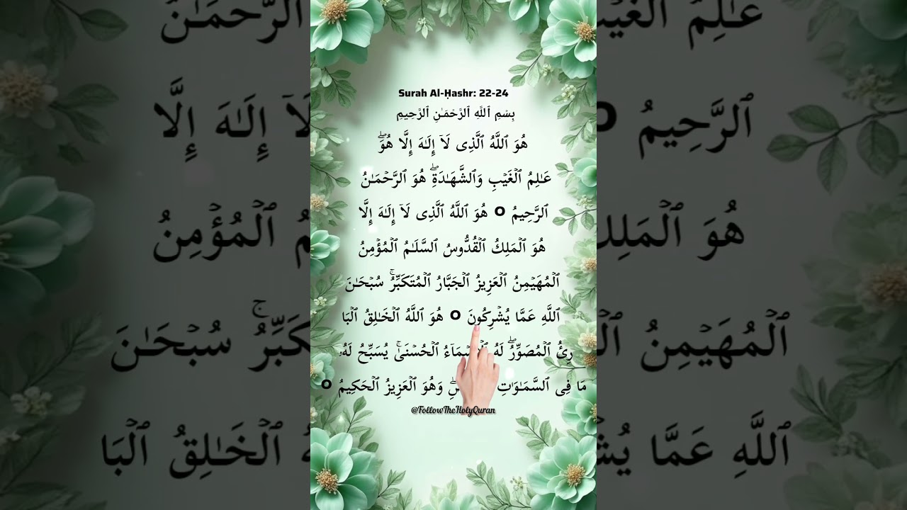 Most Beautiful Quran Recitation | Last 3 Verses Of Surah Al-Hashr 🤍 Relaxing Recitation✨️ 