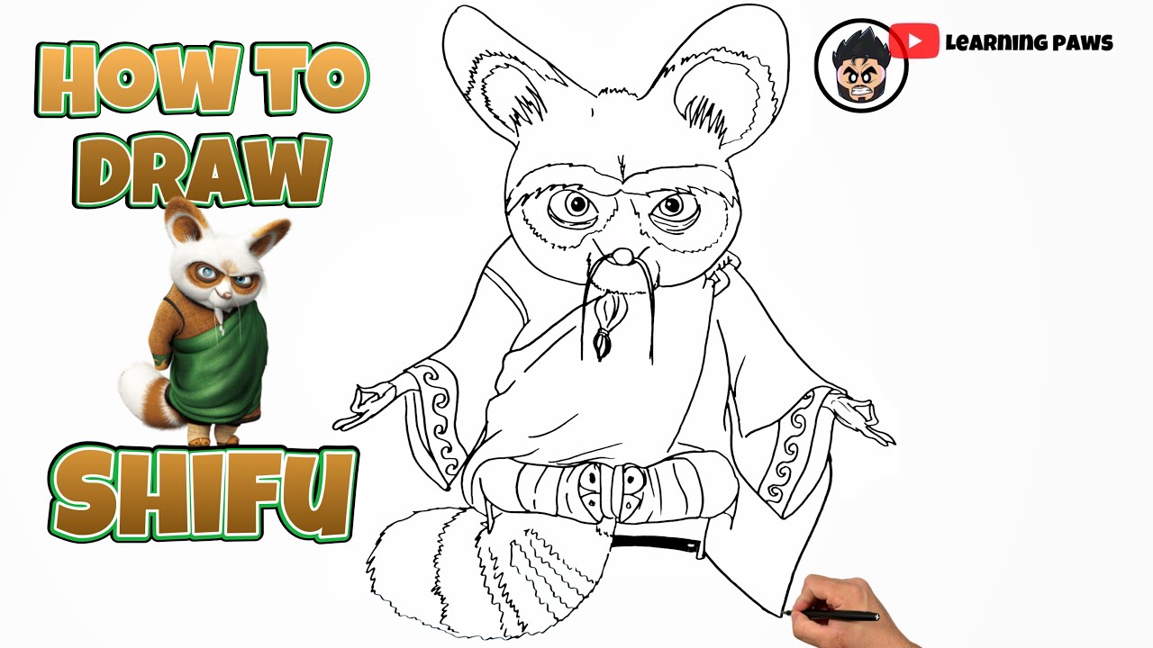 Как нарисовать мастера Шифу | Кунг-фу Панда 4 #рисование #kungfupanda4