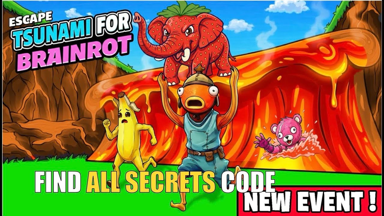 ESCAPE TSUNAMI FOR THE BRAINROTS MAP FORTNITE CREATIVE - FIND ALL SECRETS CODE (MAGMA WAVE)