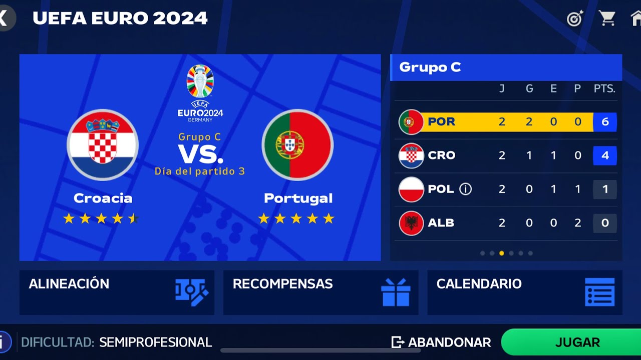 CROACIA VS PORTUGAL (EUROCOPA,FC MOBILE 24)