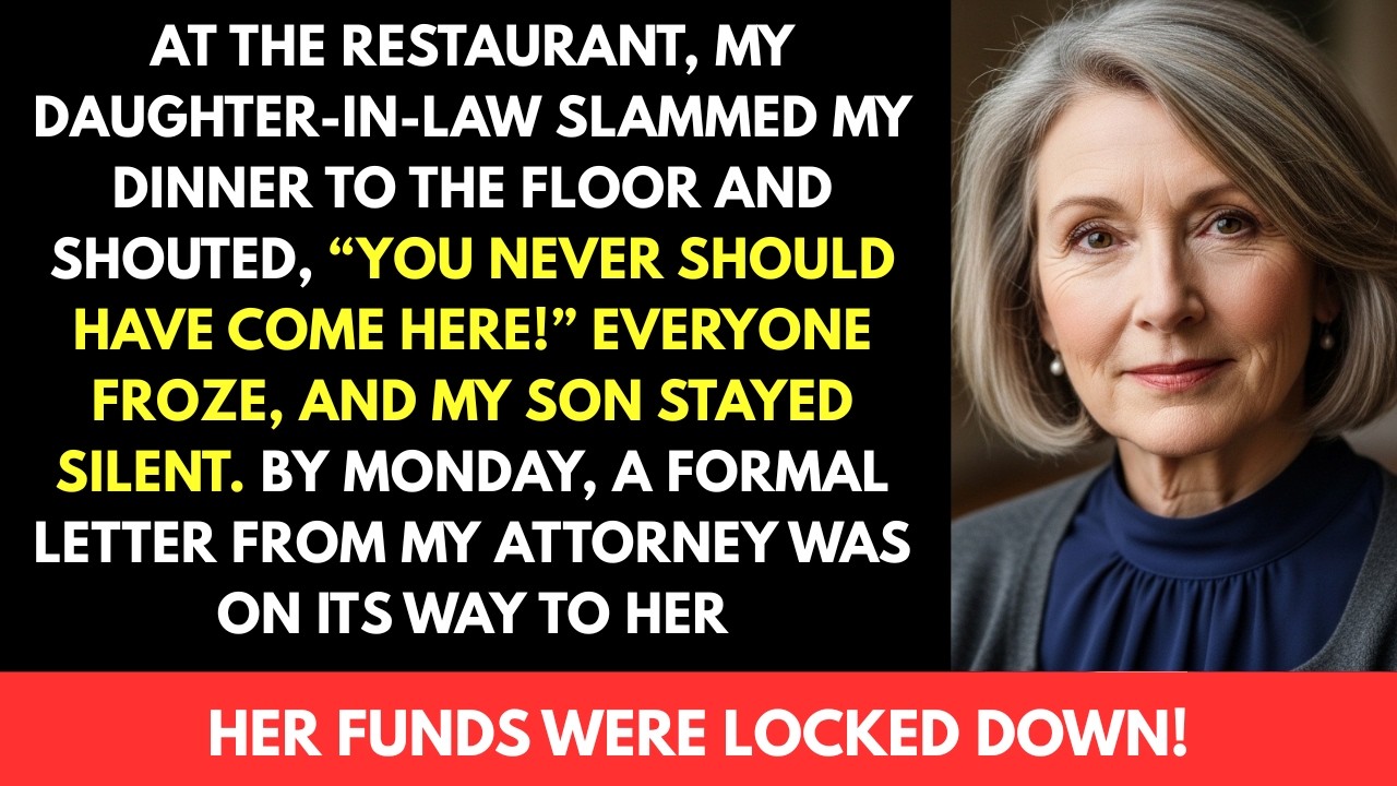At the restaurant, my daughter-in-law threw my meal on the floor and snapped, 