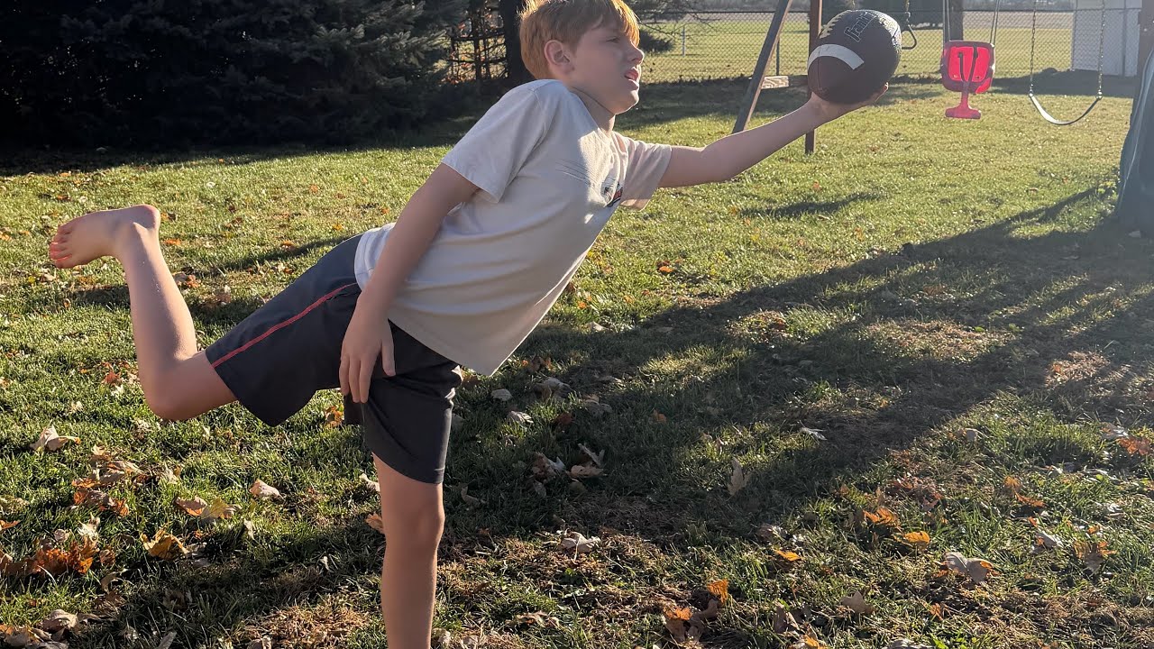 Testing with different sizes of foot balls