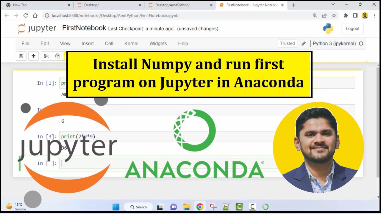 Как установить Numpy в Jupyter Notebook на Anaconda | Запуск первой программы | 2023